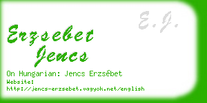 erzsebet jencs business card